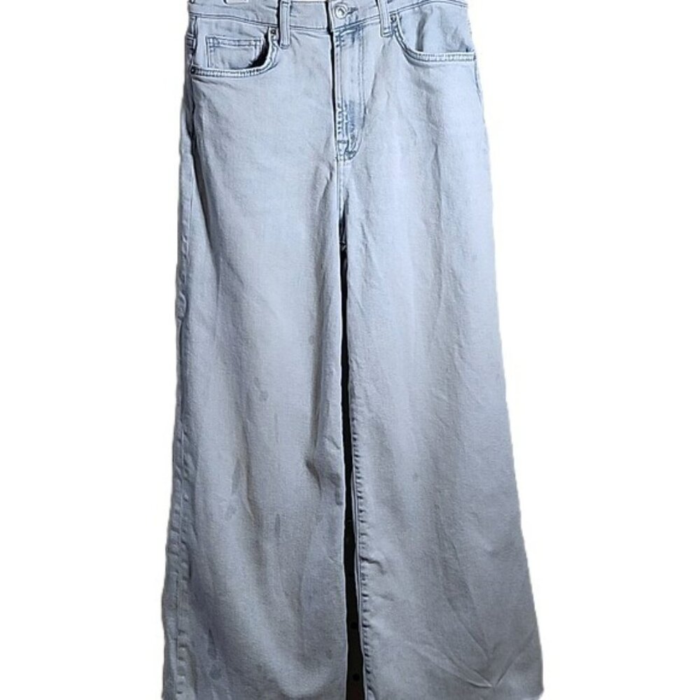 7 For All Mankind Luxe Vintage Ultra High Rise Cropped Jo Wide Leg Jeans Sz 29
